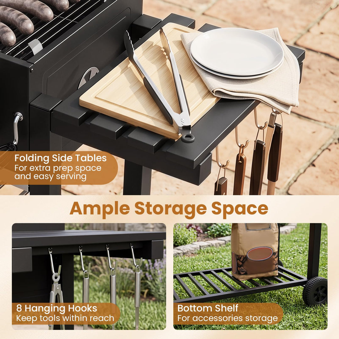 Giantex Extra Large Charcoal Grill with Oversized 752 sq.in. Cooking Area
