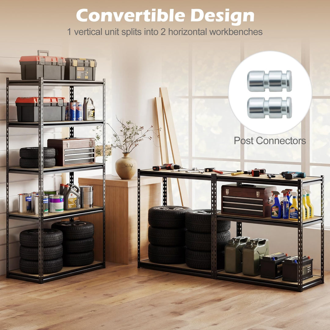 Giantex 5-Tier Metal Storage Shelves Heavy Duty Garage Shelving Units(1/2/3/4,36" W x 18" D x 72" H)