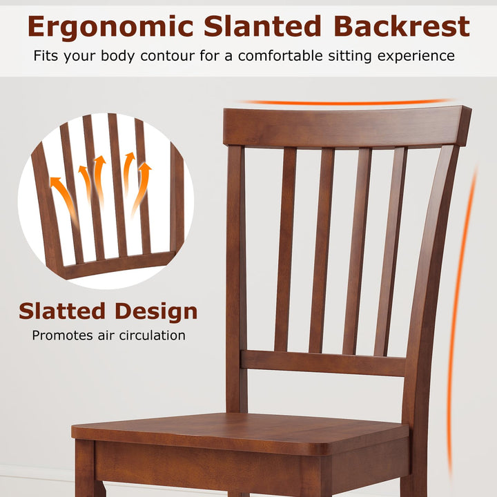 Giantex Set of 4/ 2 Dining Room Side Chair w/High Slat Back, Wood Legs
