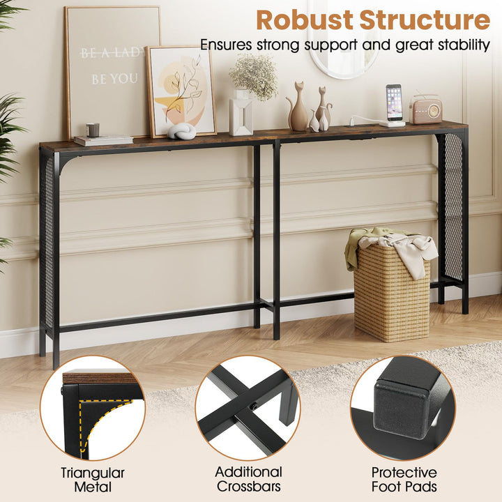 Giantex 71” Console Table with Power Outlet