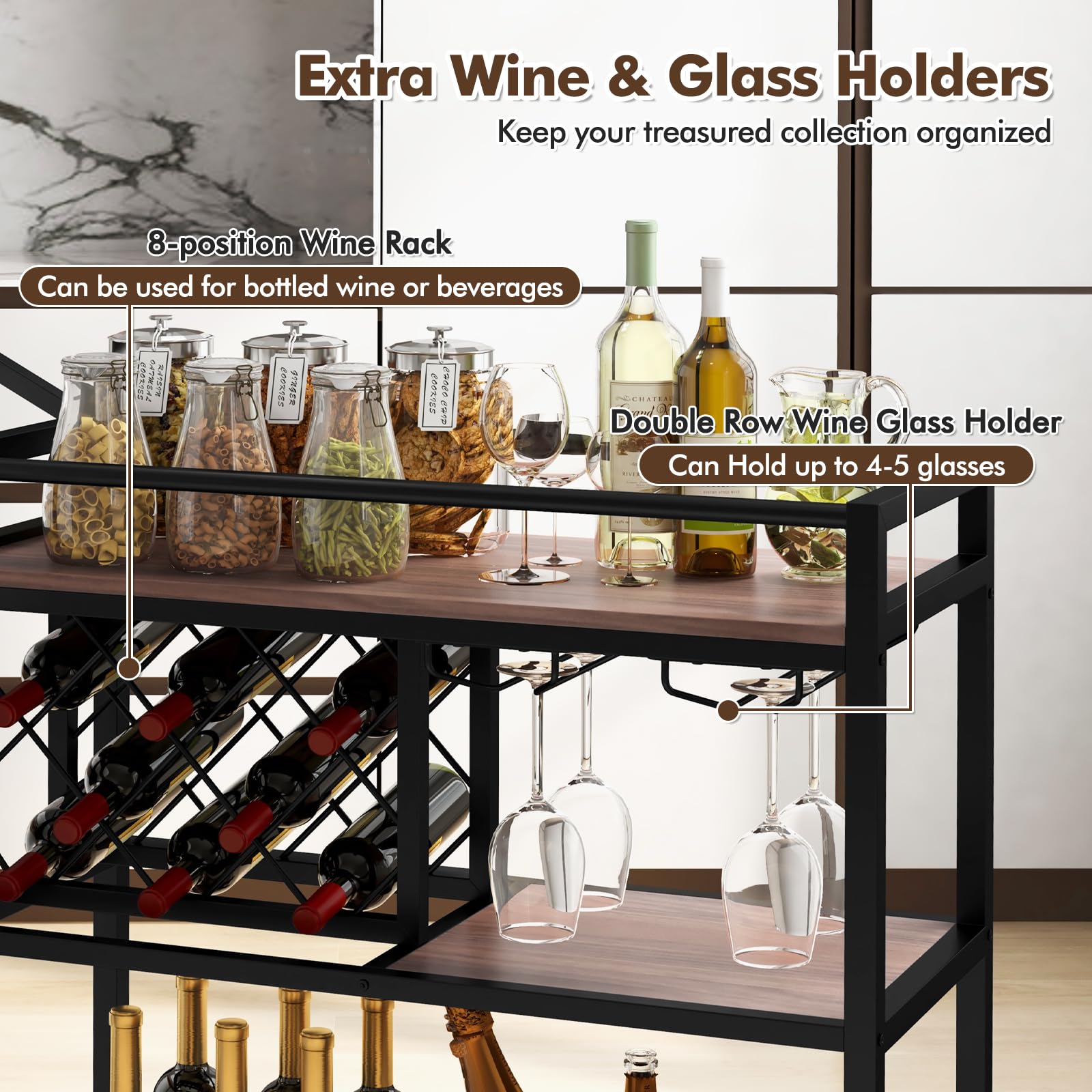Giantex Bar Cart, 3 Tier Serving Cart for Home