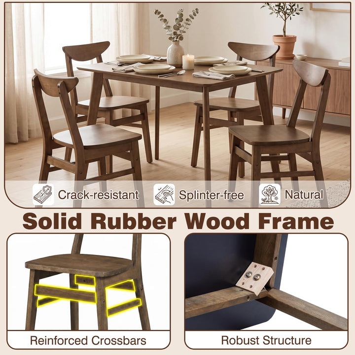 Giantex 5-Piece Mid-Century Modern Kitchen Table and Chairs Set for 4