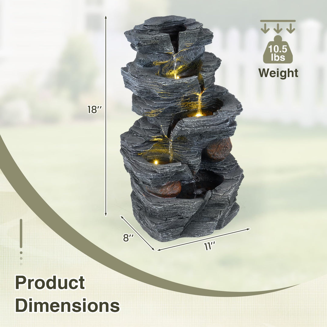 Giantex 5-Tier Water Fountain Outdoor for Patio