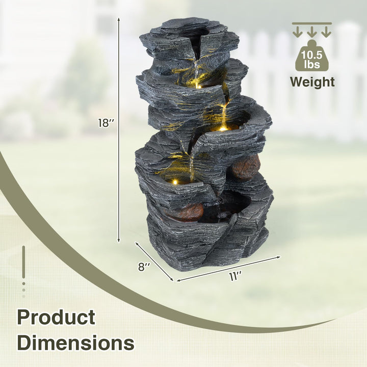 Giantex 5-Tier Water Fountain Outdoor for Patio