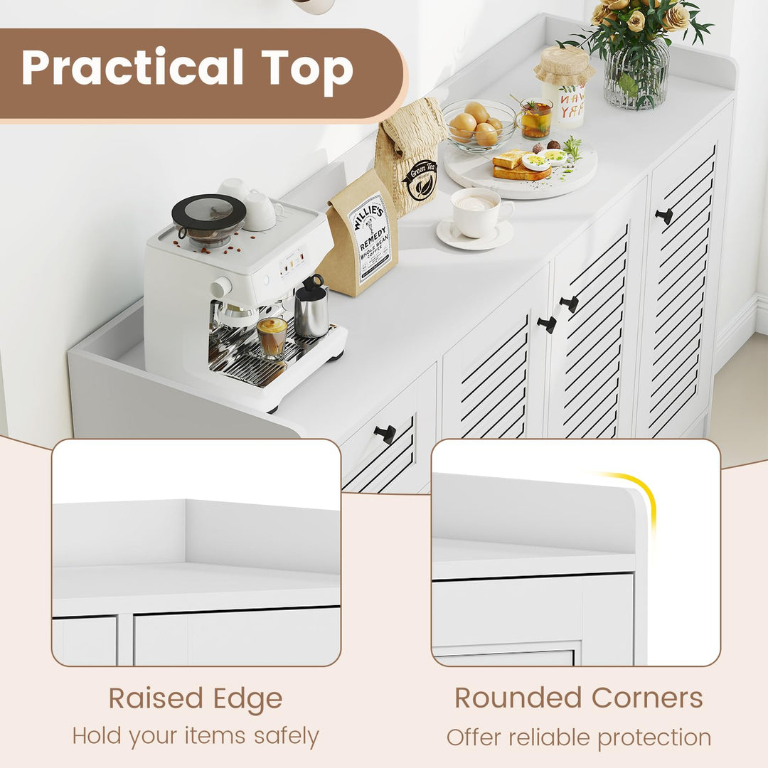 Giantex 63'' Buffet Cabinet with Storage Modern Sideboard Cabinet with 3 Doors & 3 Pull-Out Drawers