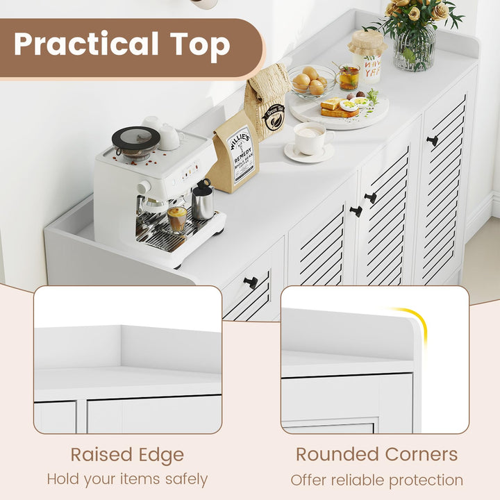 Giantex 63'' Buffet Cabinet with Storage Modern Sideboard Cabinet with 3 Doors & 3 Pull-Out Drawers