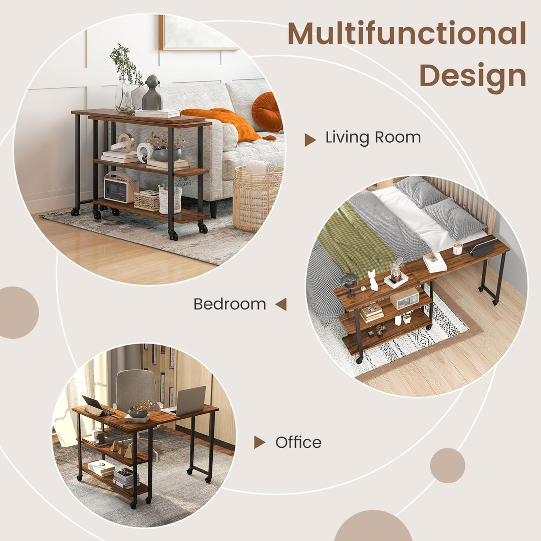 Giantex 360° Free Rotating Sofa Side Table
