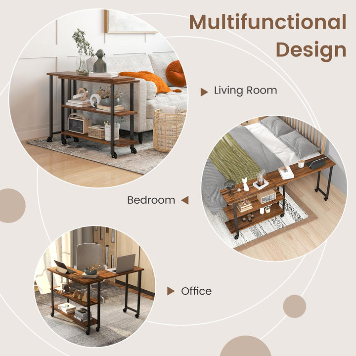 Giantex 360° Free Rotating Sofa Side Table