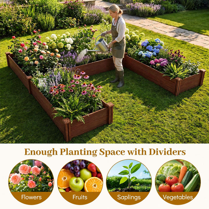 GIANTEX U-Shaped Raised Garden Bed with Open Bottom For Vegetables
