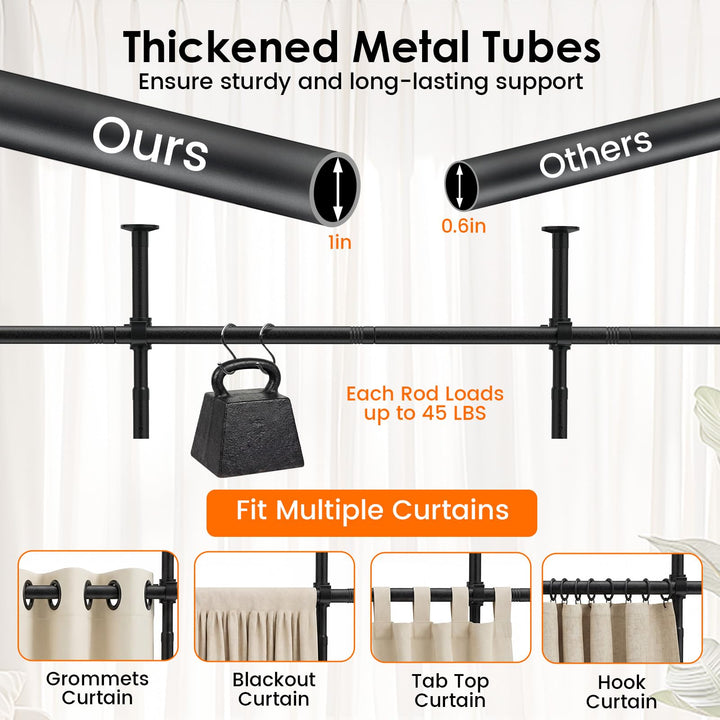 Giantex Room Divider Curtain Rod | No Drill Floor to Ceiling Tension Rod