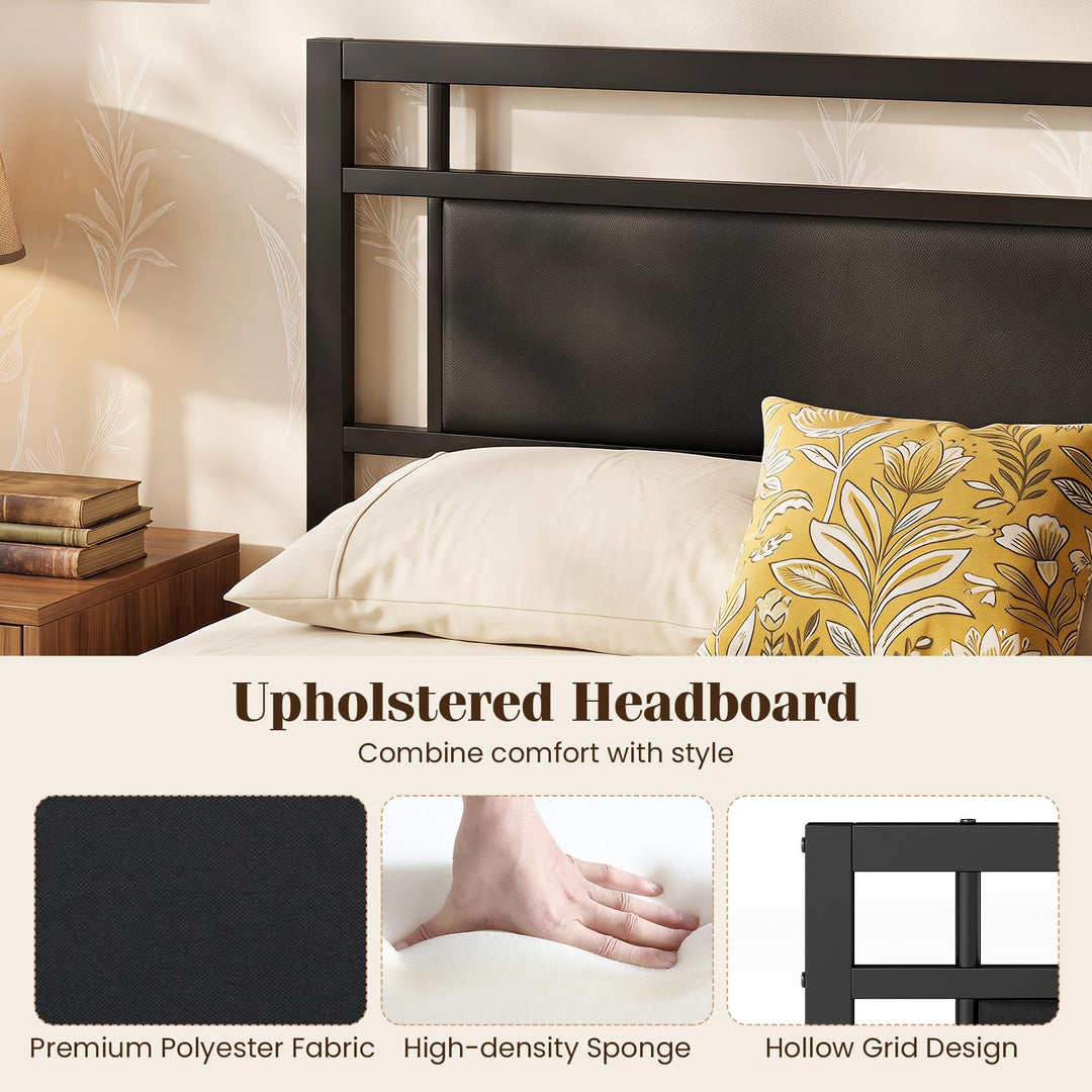 GIANTEX Twin Size Metal Bed Frame with Headboard &amp; Footboard