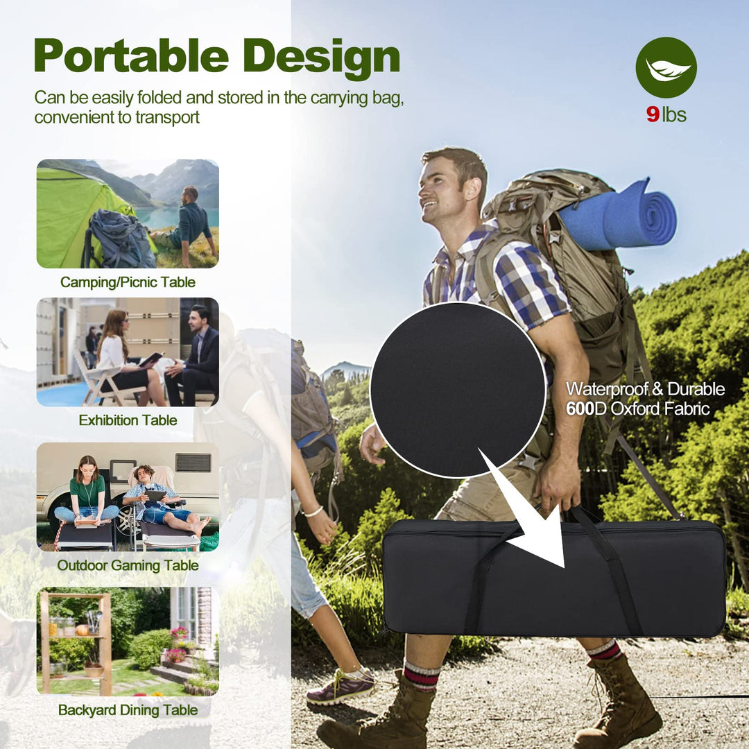 Giantex Folding Camping Table, Heavy-Duty Outdoor Folding Table w/Carry Bag