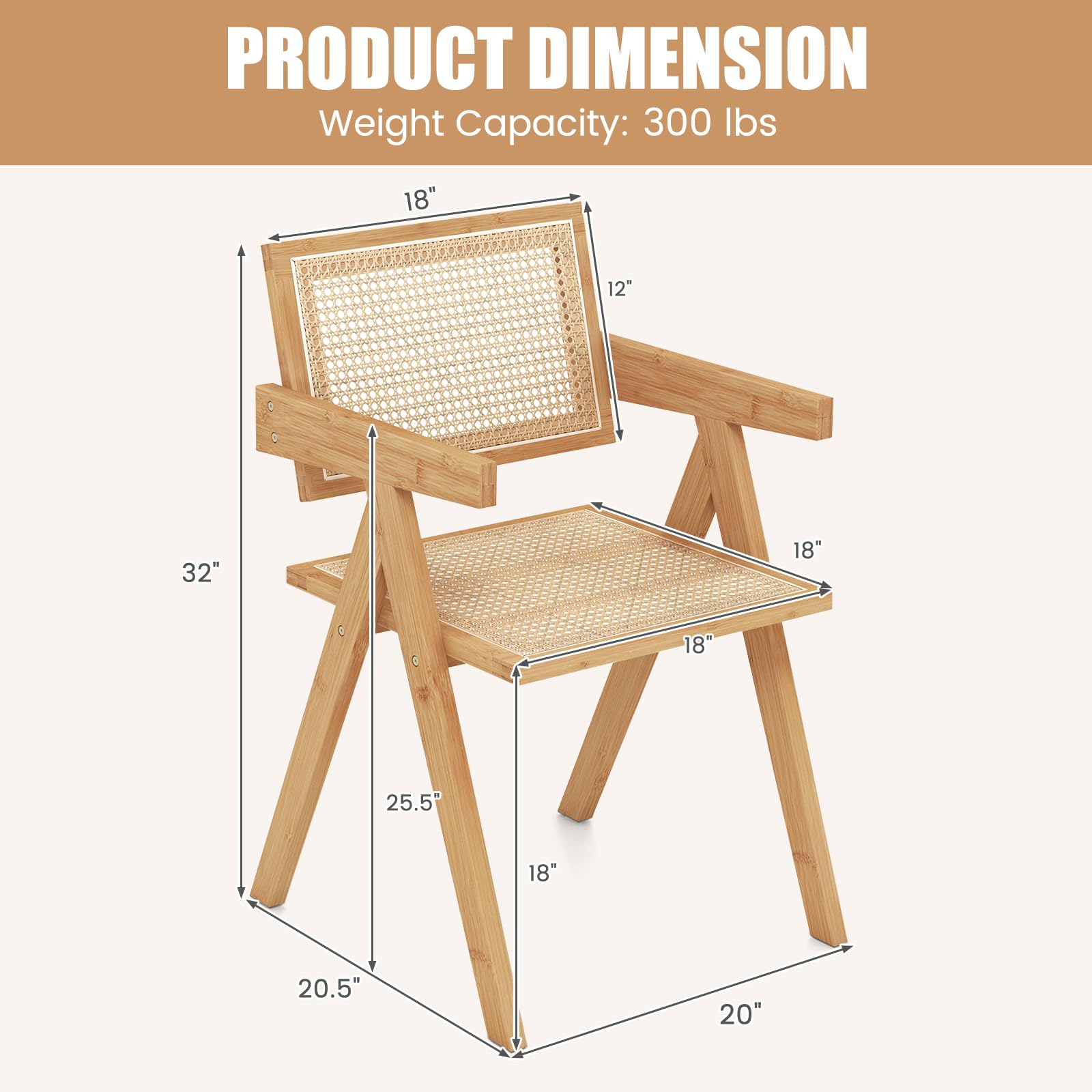Giantex Rattan Accent Chair Set of 2
