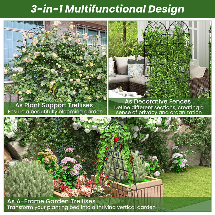 steel plant trellis Giantex 2 Pack Trellis for Climbing Plants Outdoor, 7 FT Tall Galvaniz – Giantexus