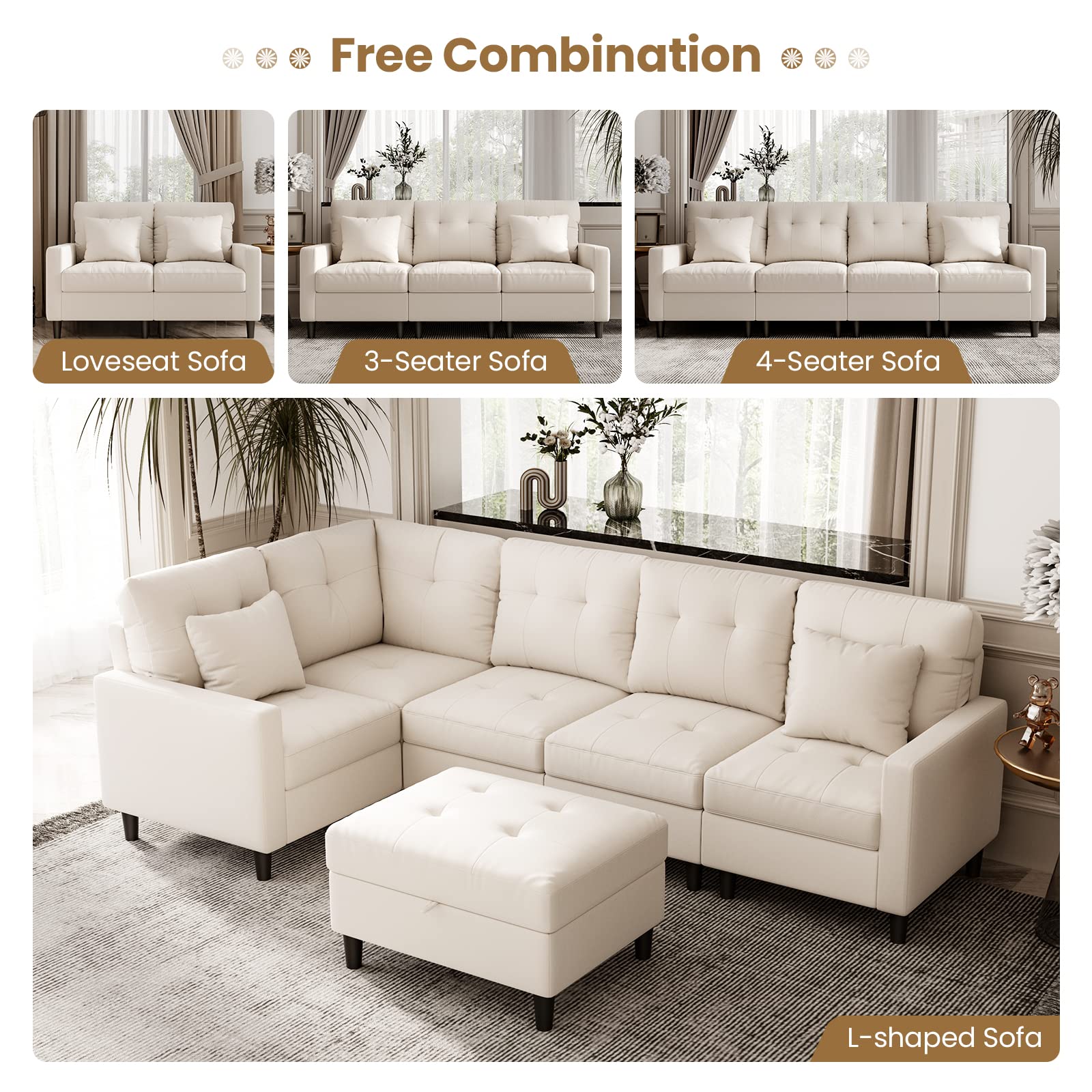 Giantex Modular Sectional Sofa Couch