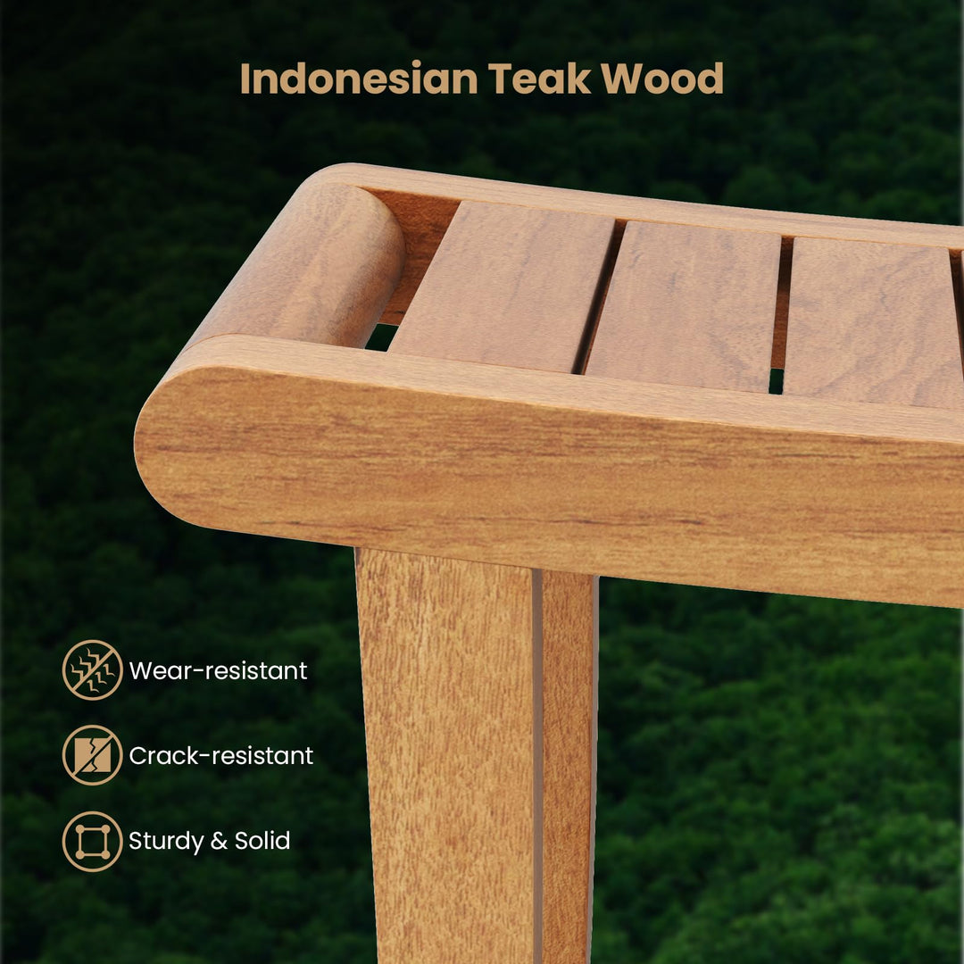 Giantex Teak Wood Shower Bench