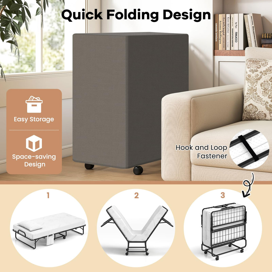 Giantex Twin Folding Bed with 5 Inch Mattress