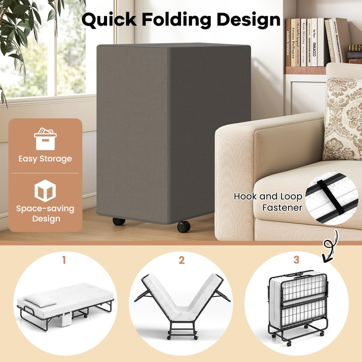 Giantex Twin Folding Bed with 5 Inch Mattress