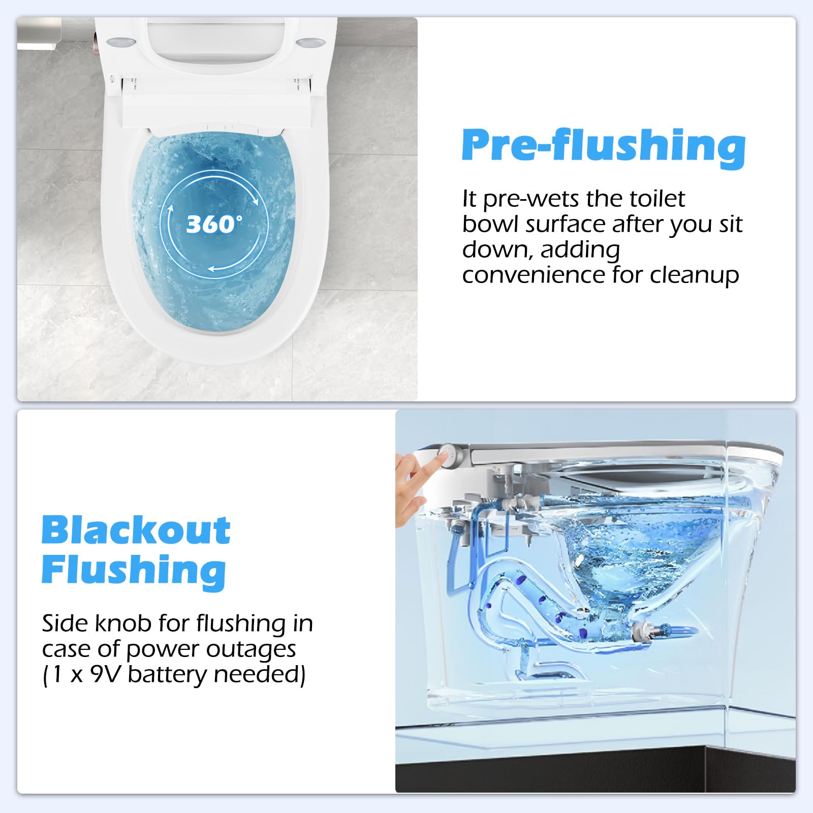 Giantex Smart Toilet with Bidet Built In, Bidet Toilet with Heat, Dryer, Night Light, Auto Open/Close