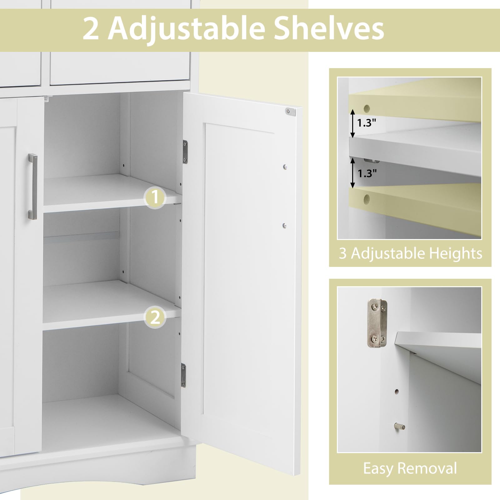 Giantex Bathroom Floor Storage Cabinet