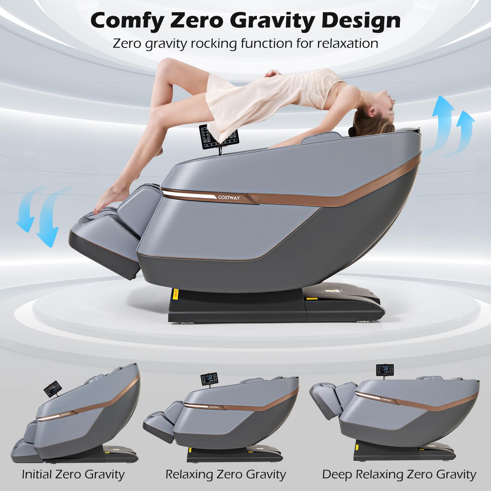 Full Body Zero Gravity Massage Chair, SL Track Massage Recliner w/Airbags
