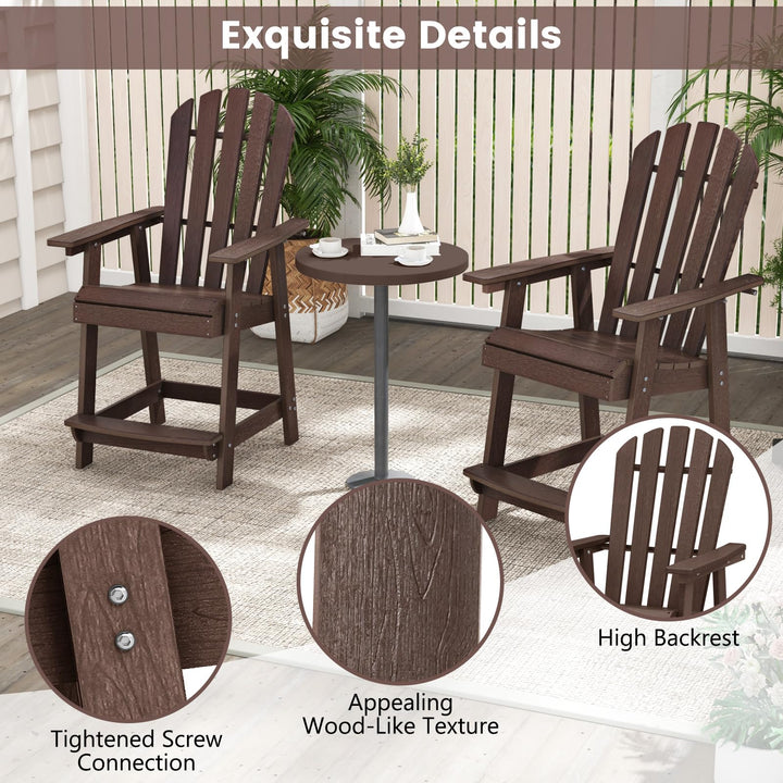 Giantex HDPE Tall Adirondack Chair, 24.5”H Counter Height Bar Stool