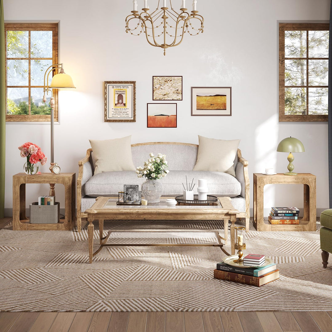 Giantex Narrow End Table 2-Tier Farmhouse Side Table with Open Storage Shelf