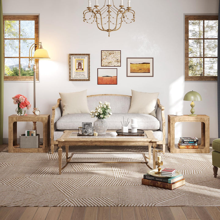 Giantex Narrow End Table 2-Tier Farmhouse Side Table with Open Storage Shelf