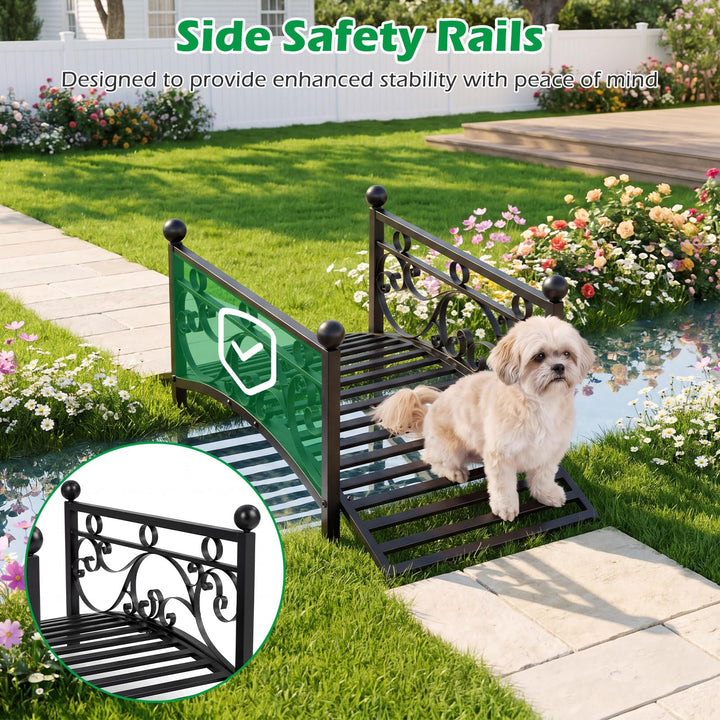 Giantex 3.3 FT Garden Metal Bridge with Dual Patterned Side Rails