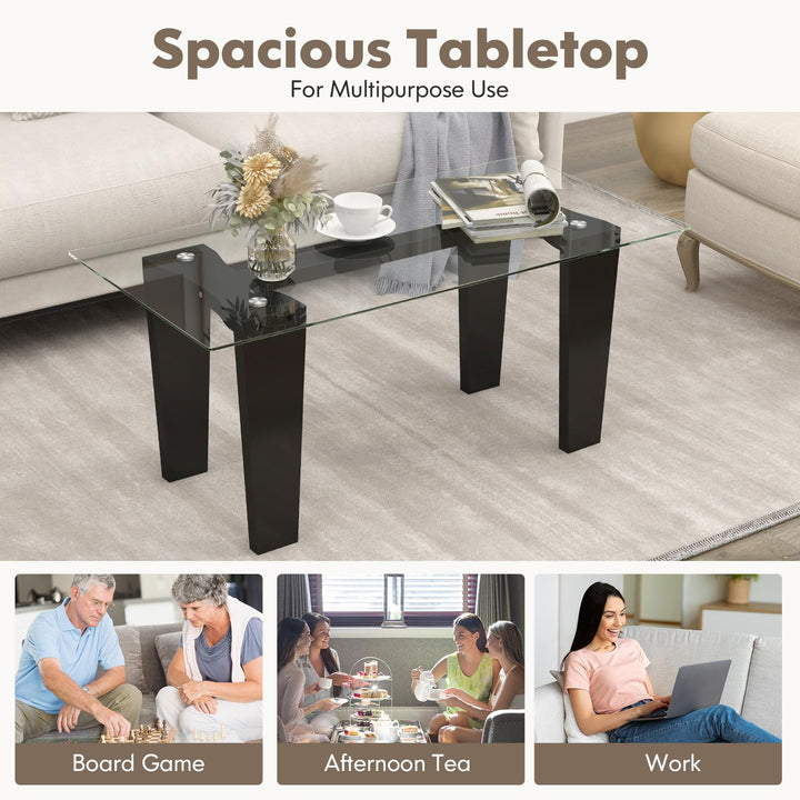 Giantex Rectangular Glass Coffee Table