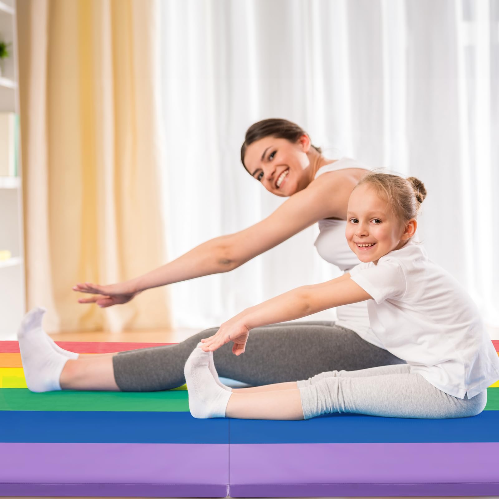 Giantex 6'x4'x2 Gymnastics Mat, Folding Anti-Tear Tumbling Mat