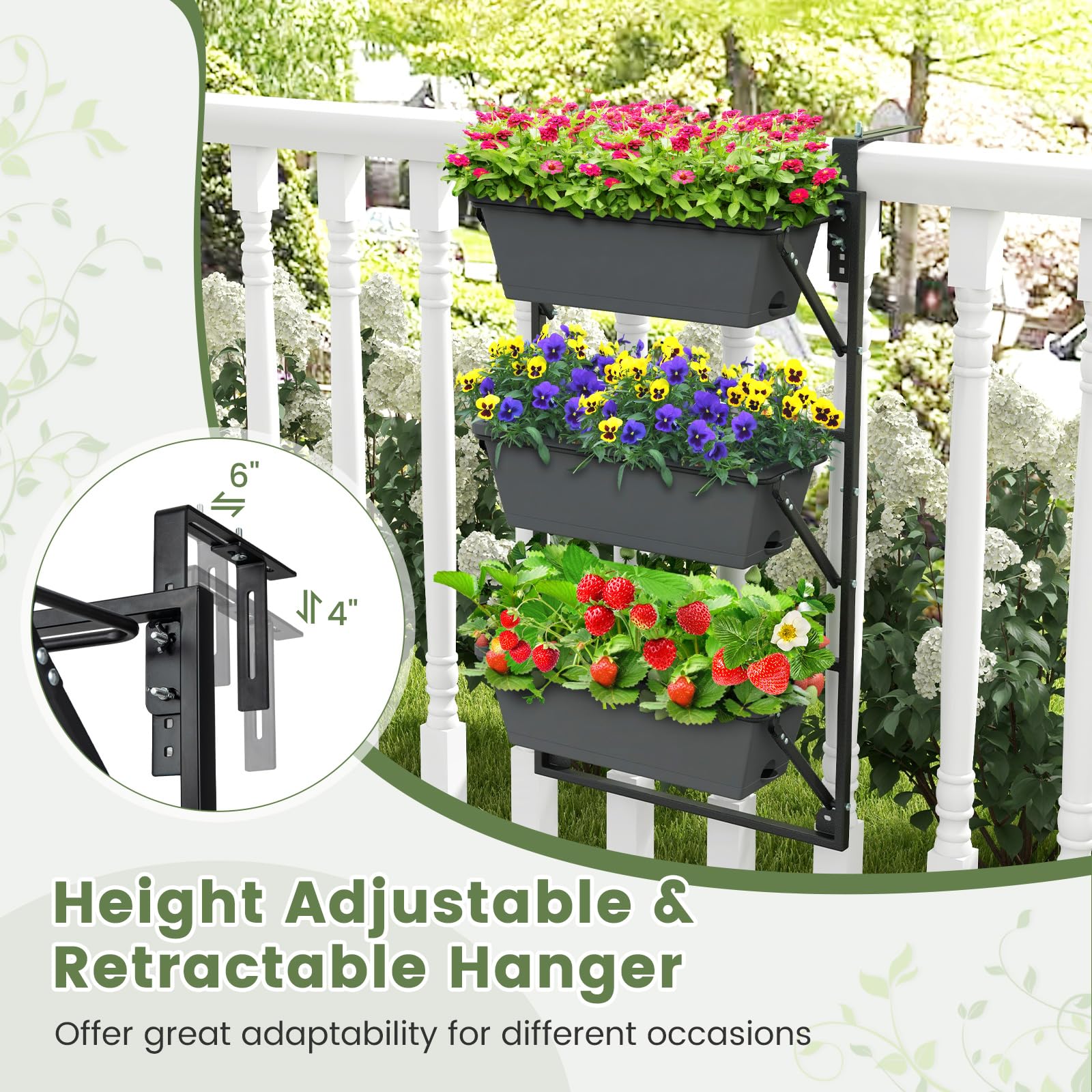 Giantex Vertical Raised Garden Bed, Hanging & Wall-Mounted Planter Garden Boxes