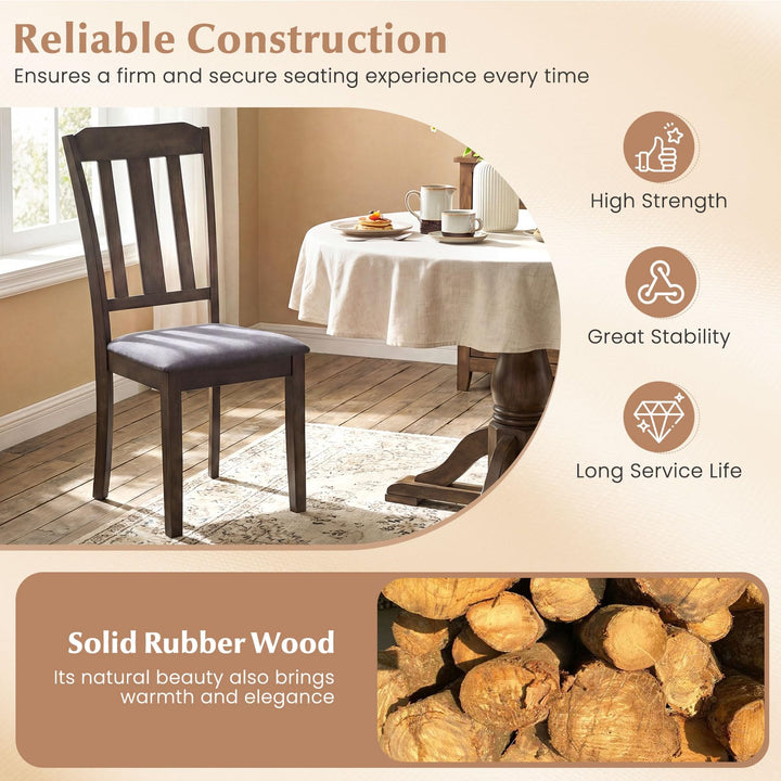 Giantex Rubber Wood Dining Room Chairs with Comfortable Backrest &amp; Padded Seat