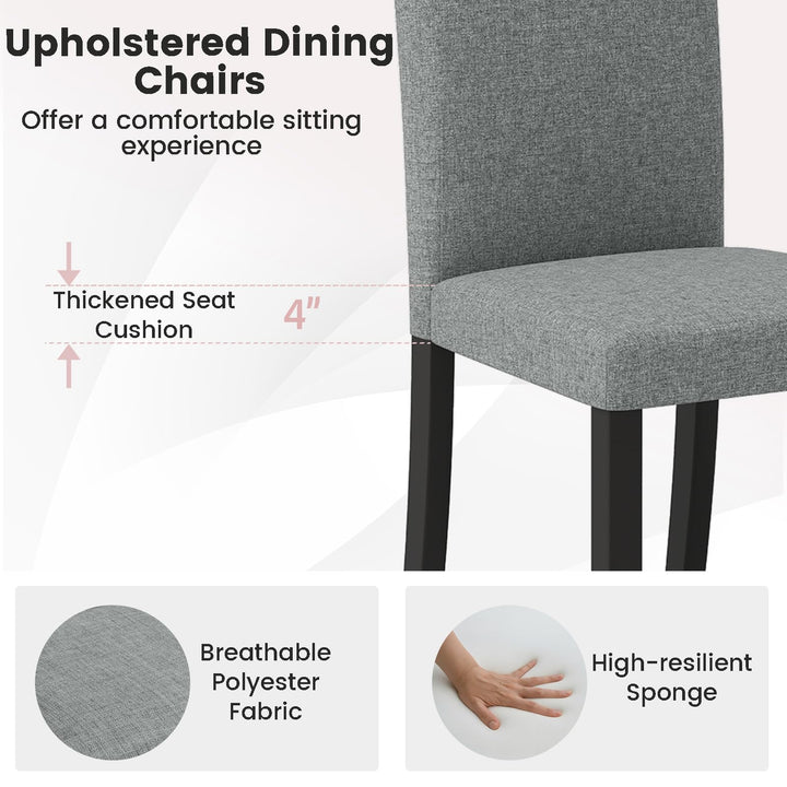 iantex Upholstered Dining Chairs Set of 2/4 Mid-Century Modern Fabric Parson Chair w/Rubber Wood Legs