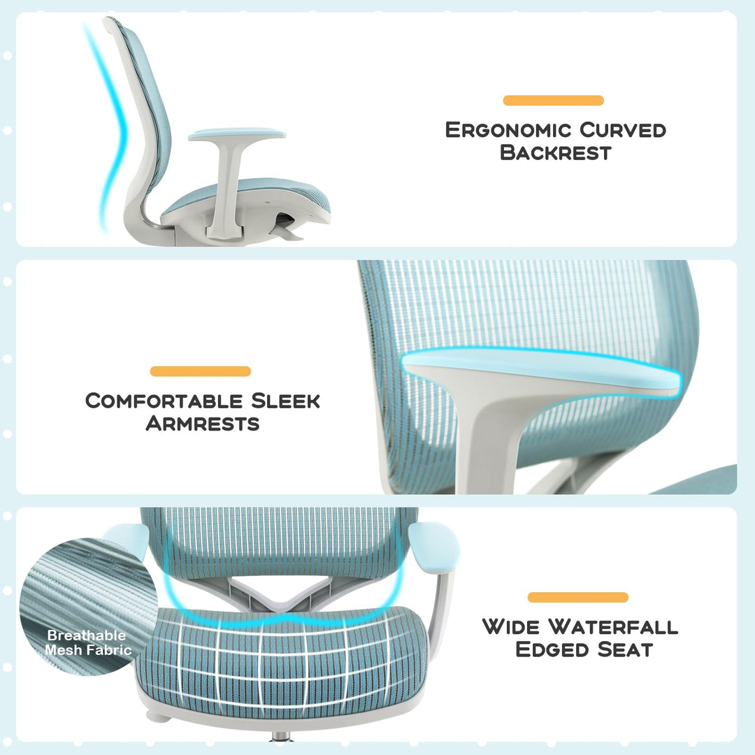 Giantex Kids Desk Chair, Children Armrest Computer Chair with Sit-Lock Wheels