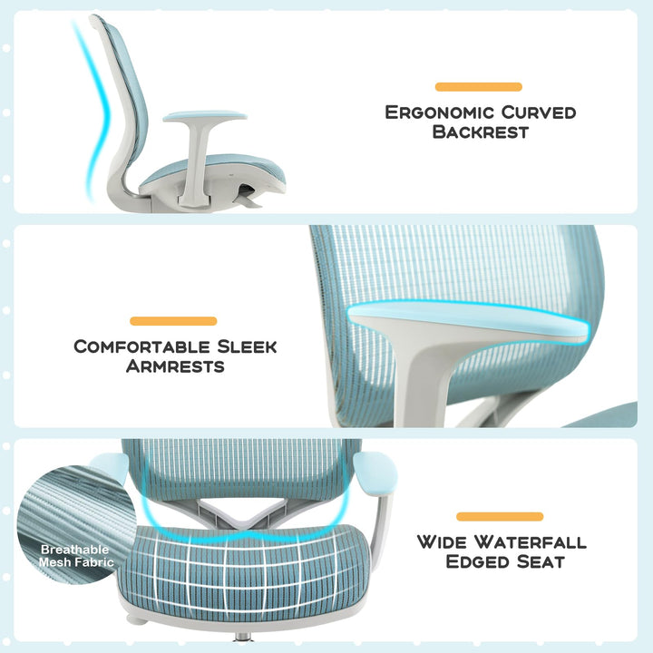 Giantex Kids Desk Chair, Children Armrest Computer Chair with Sit-Lock Wheels