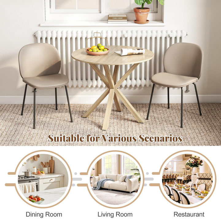 Giantex Farmhouse Kitchen Table with Rubber Wood Legs