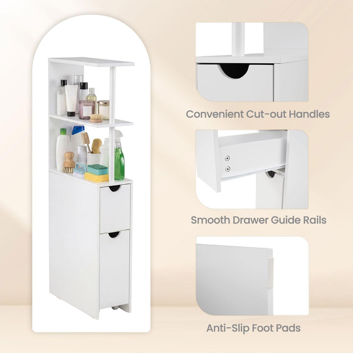 Giantex Slim Storage Cabinet Narrow Freestanding Bathroom Organizer