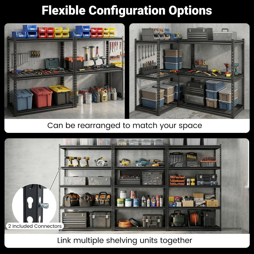 Giantex 5-Tier Metal Storage Shelves(1/2/3/4,36" L x 18" W x 72" H)