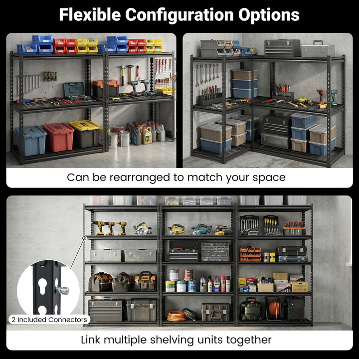 Giantex 5-Tier Metal Storage Shelves(1/2/3/4,36" L x 18" W x 72" H)