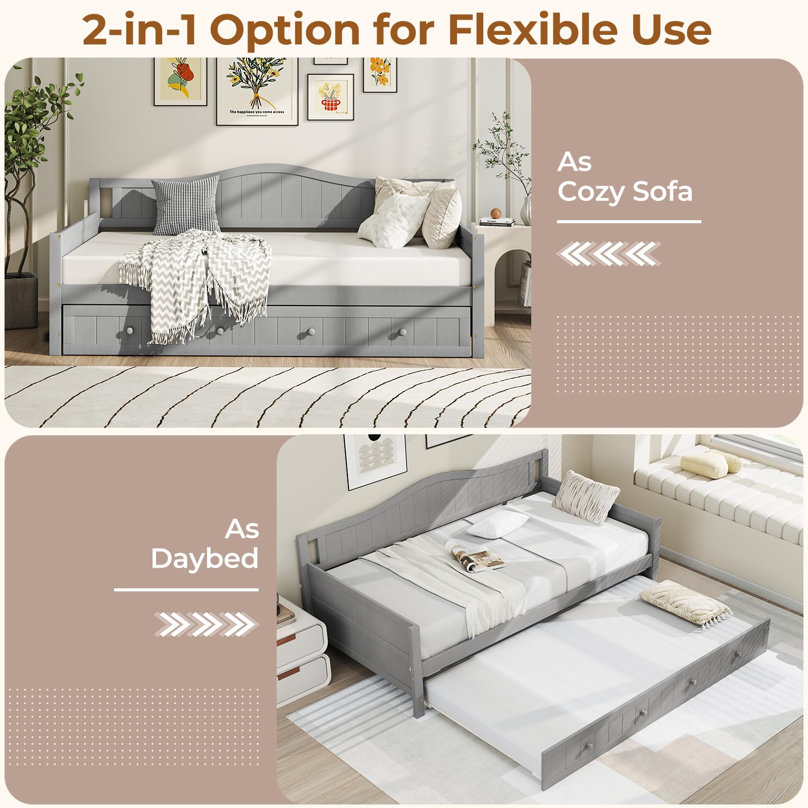 Giantex Twin Daybed with Trundle