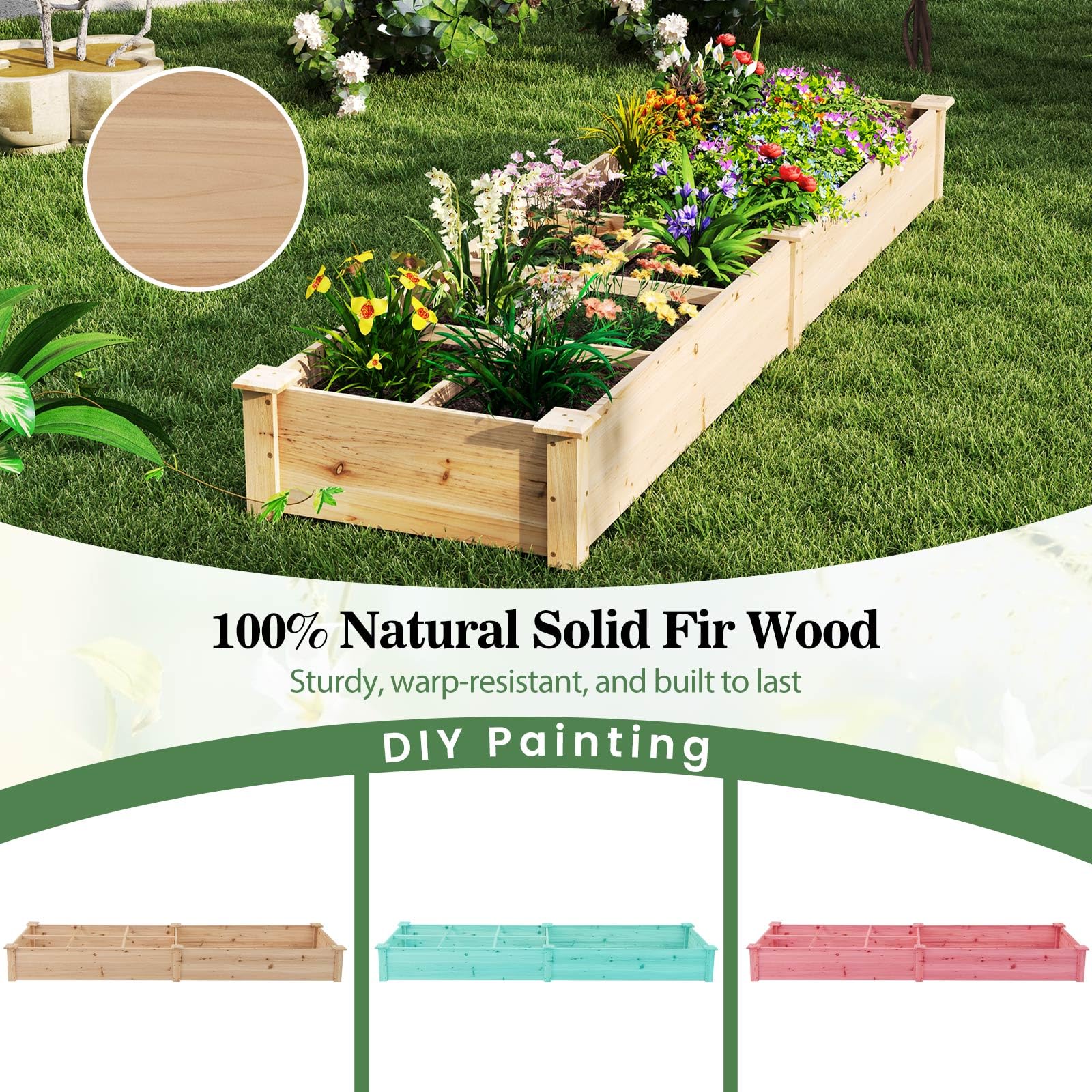 Giantex Wooden Raised Garden Bed
