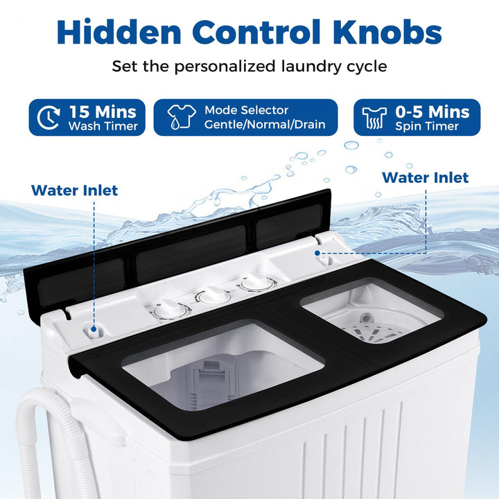 Giantex Portable Washing Machine with 12 LBS Washer and 8 LBS Spinner Combo for Apartments