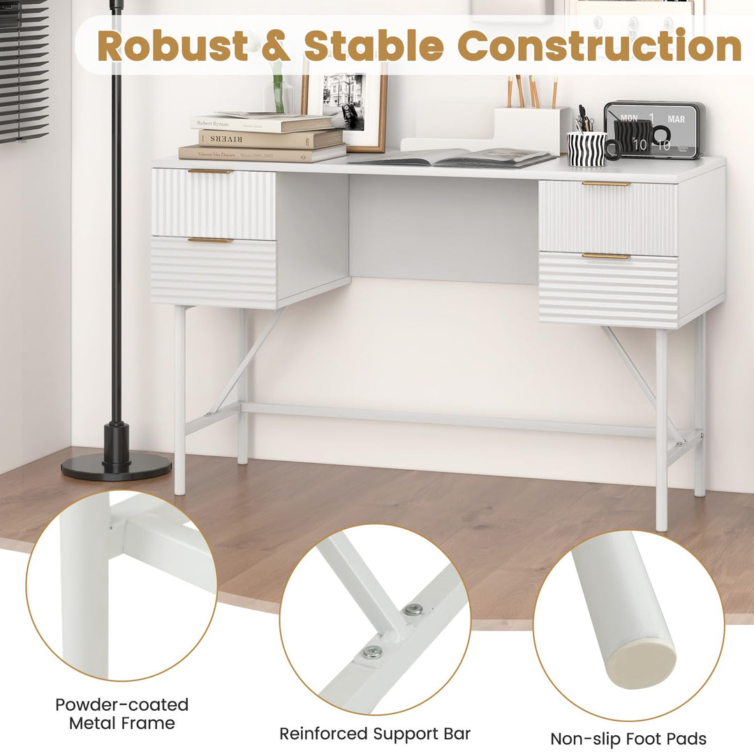 Giantex Modern Desk with 4 Drawers