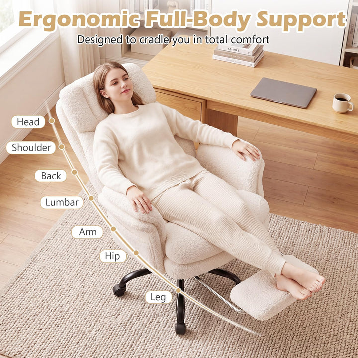 Giantex Criss Cross Legged Reclining Desk Chair with 5-Level Adjustable Armrests
