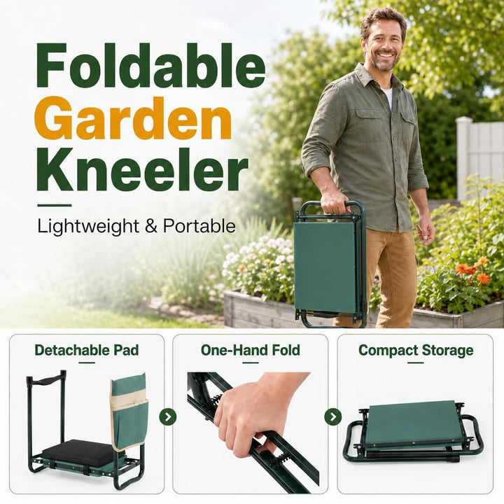 GIANTEX Garden Kneeler and Seat with Detachable EVA Pad