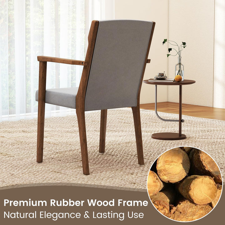 Giantex Mid Century Modern Dining Chairs Set of 2/4 Upholstered Accent Chair with High Back