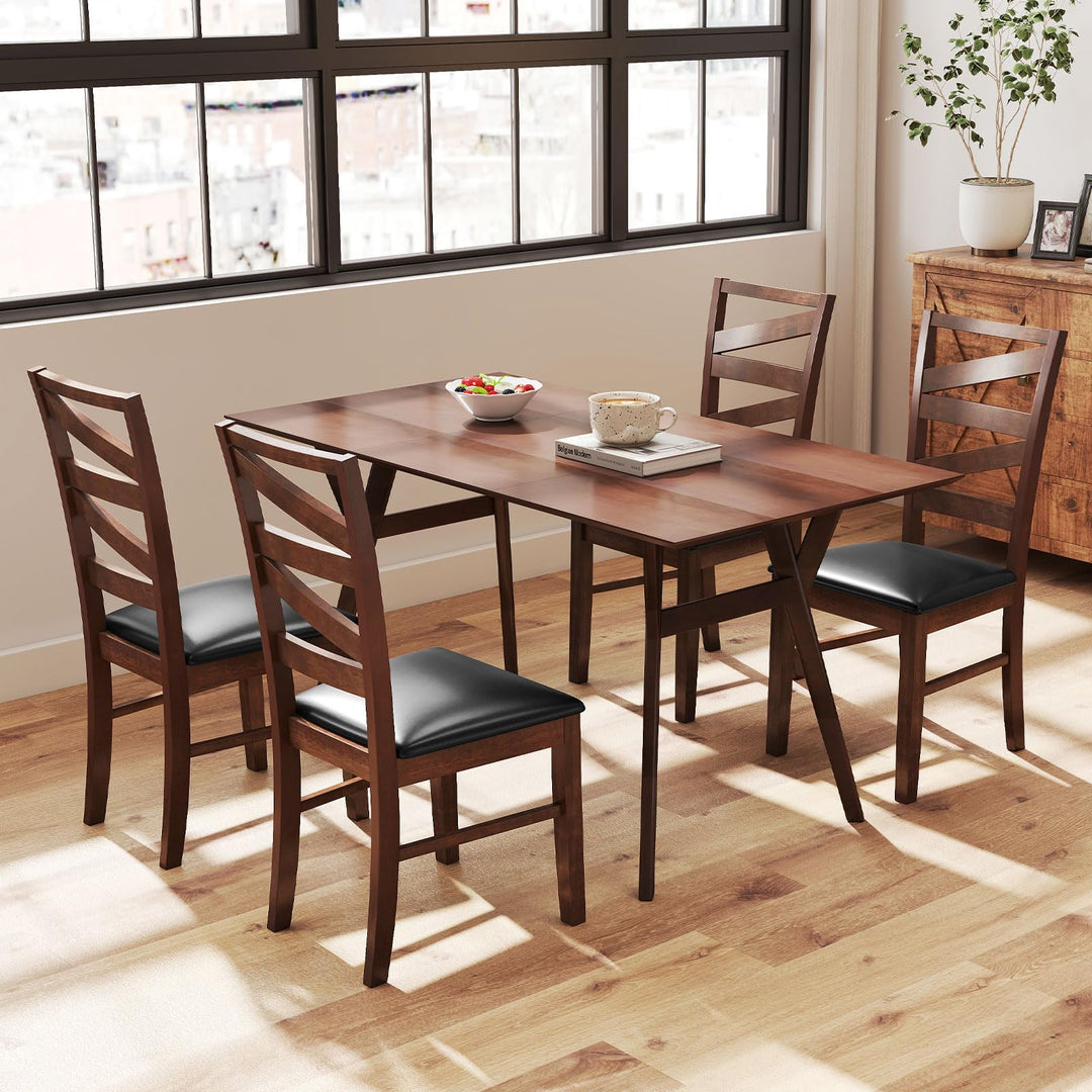 Giantex Wooden Dining Chairs Set of 2/4 Farmhouse Kitchen Chairs with Rubber Wood Legs