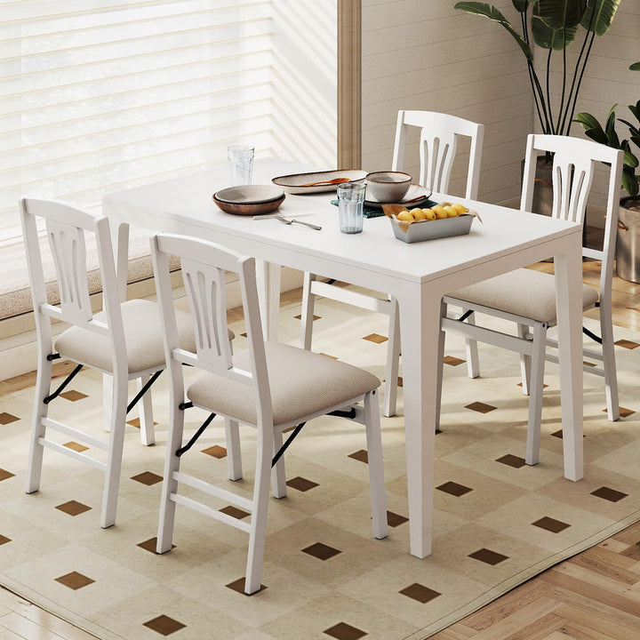 Folding Kitchen Chairs Set of 2/4 Upholstered Dining Chairs with Comfy Padded Seats