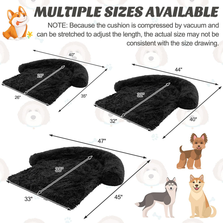 Giantex Calming Dog Bed - Fluffy Plush Pet Bed for Couch, Removable Washable Cover